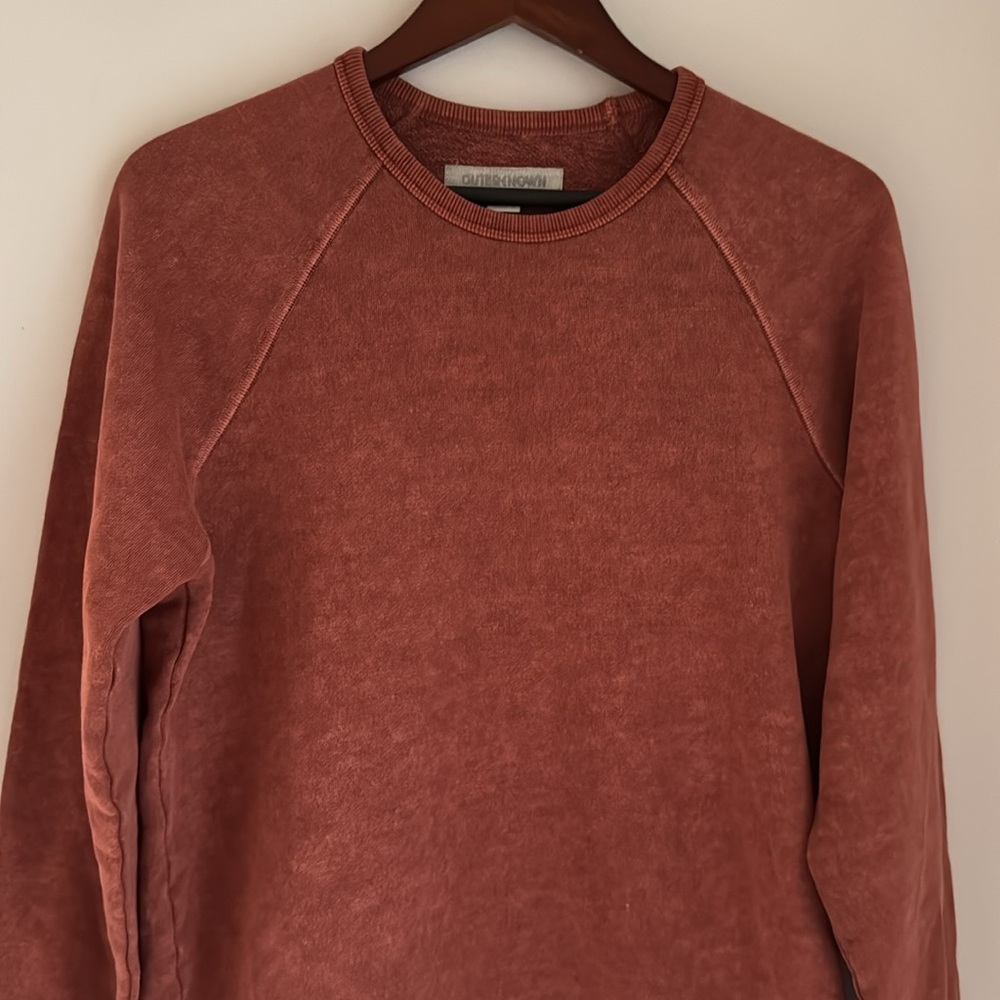 Outerknown Sur Sweatshirt Men’s Medium Hemp Organic Cotton Crewneck Paprika - Picture 3 of 11